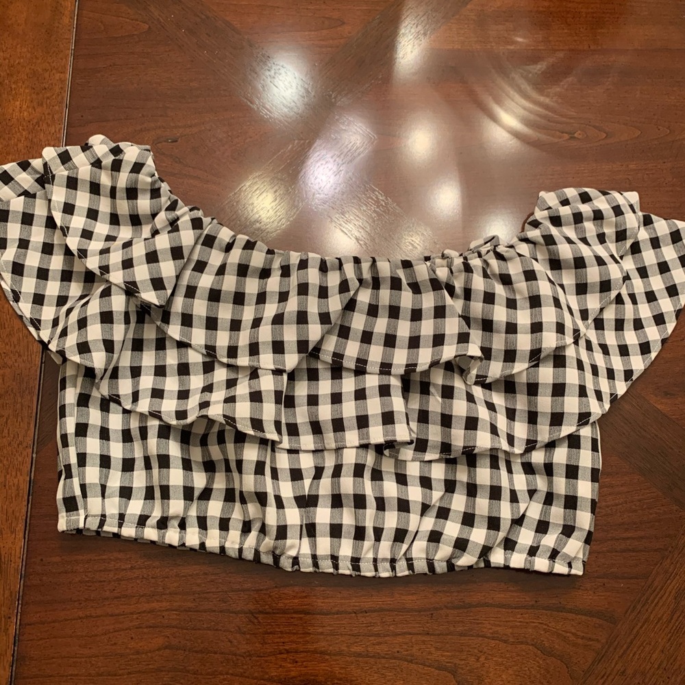 Dress Code Ruffled Crop Top, Elastic Top & Bottom